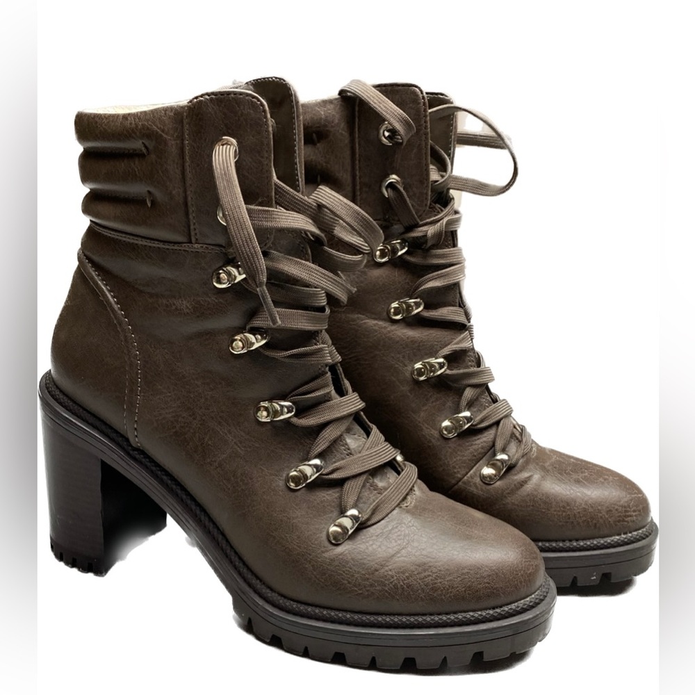 Call it Spring Brown Faux Leather Heeled Boots, Fall Sale